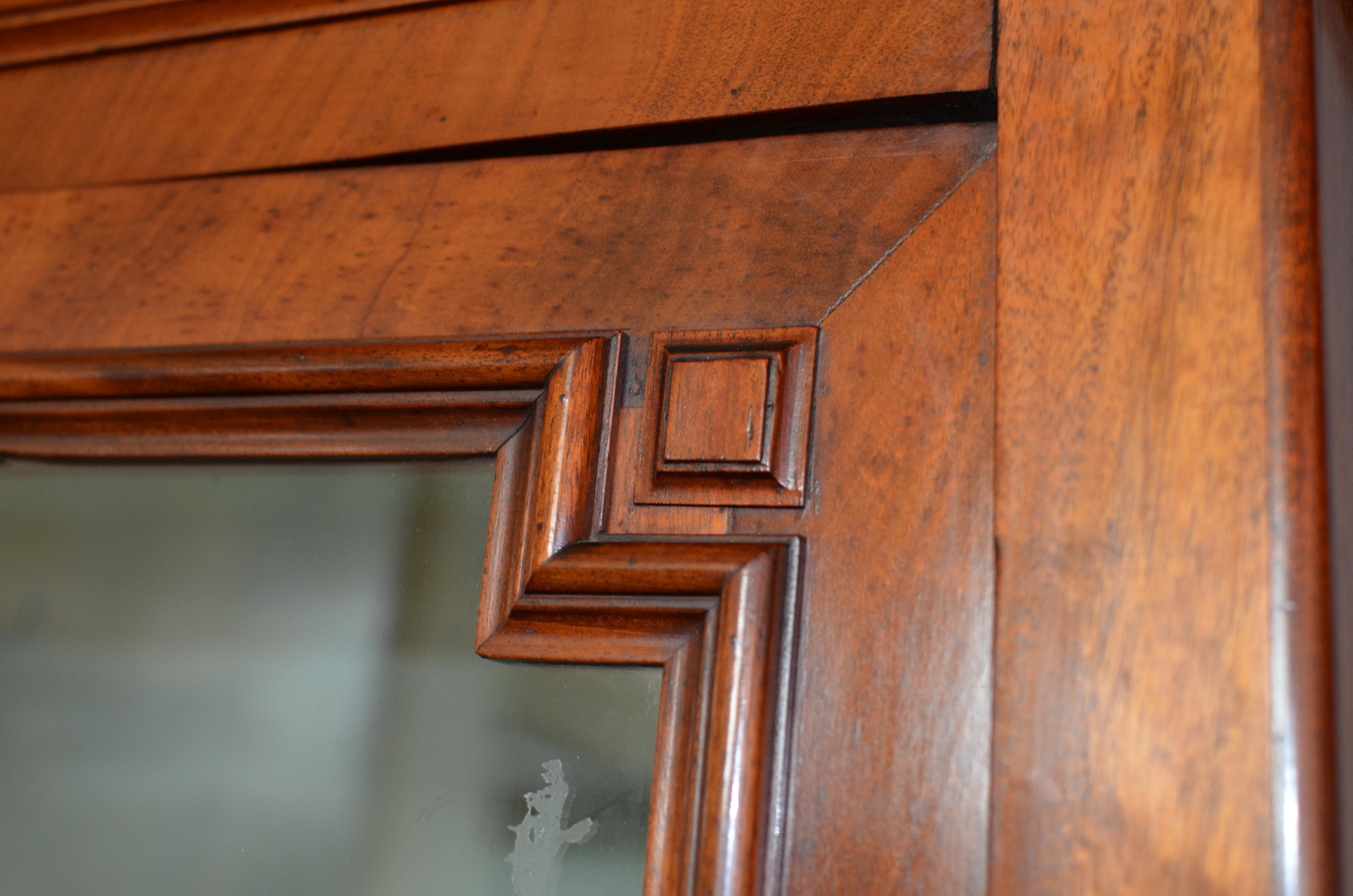 19th Century Rectangular French Bookcase in Louis Philippe Style, Walnut, 1950s For Sale 6