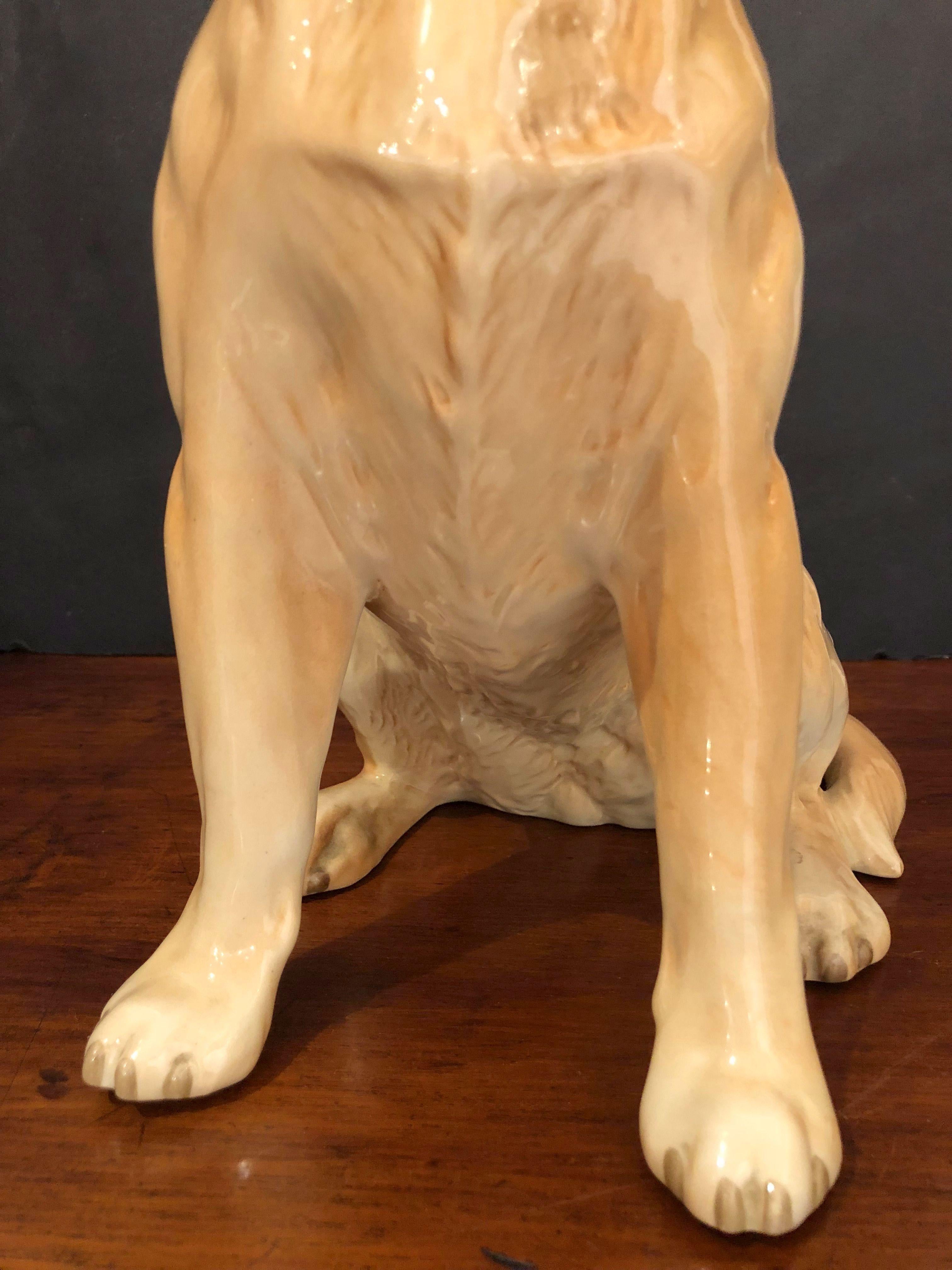 Ceramic Sitting Yellow Lab Dog Figure by Beswick Pottery 'Fireside Model'