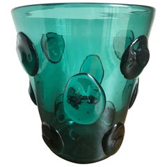 French 1970s Turquoise or Green vase