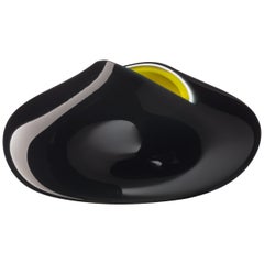 Salviati Large Saxi Vase in Black and Yellow by Norberto Moretti