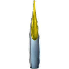 Salviati Small Pinnacoli Vase in Gray and Yellow by Luciano Gaspari