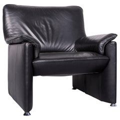 Laauser Flair Designer Leather Armchair Black One-Seat Couch