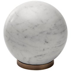 Salvatori Gravity Sphere in Bianco Carrara Marble with Brass Base