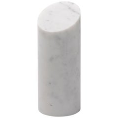 Salvatori Kilos Cylinder Paperweight in Bianco Carrara Marble by Elisa Ossino