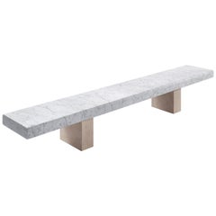 Salvatori Span Outdoor Bench in Bianco Carrara and Avana by John Pawson