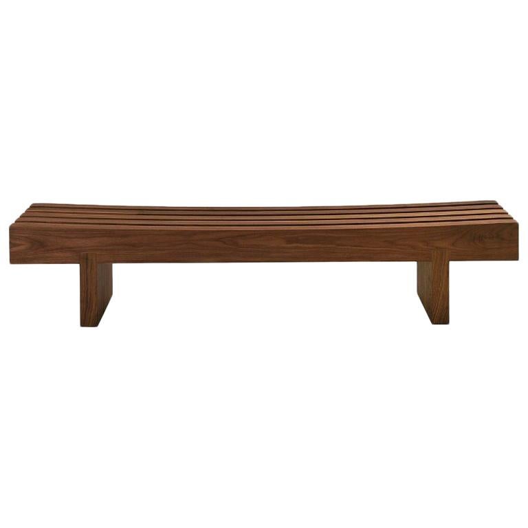 Nipokawa Bench in Solid Walnut Wood For Sale