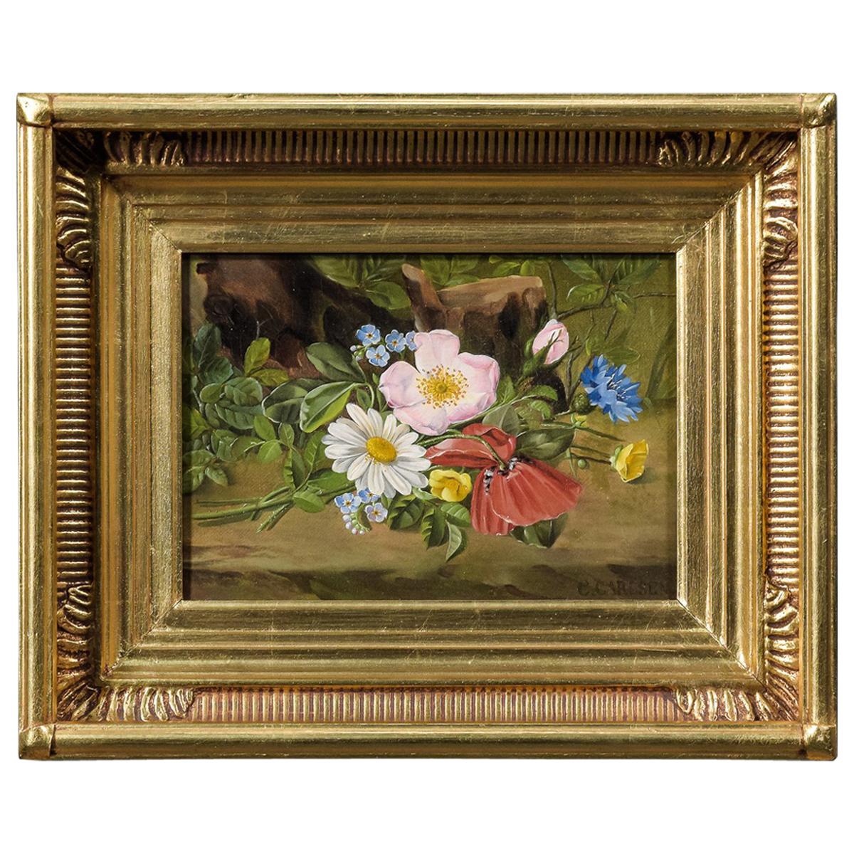Painting Flowers by Carl Carlsen For Sale