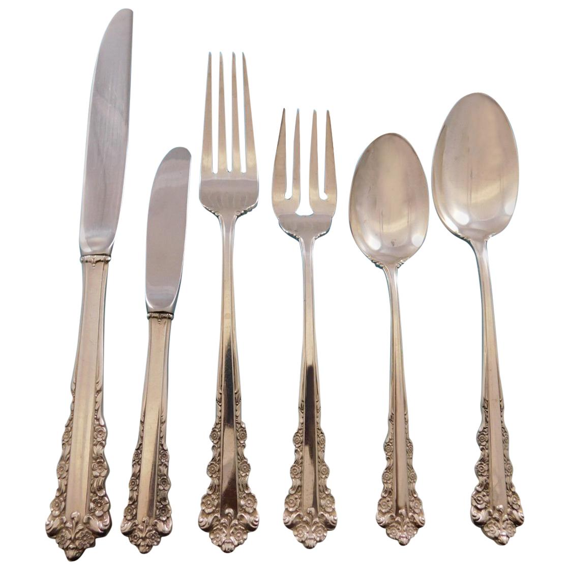 Belle Meade by Lunt Sterling Silver Flatware Set for Eight Service 56 Pieces