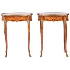 Pair of French Kidney Shaped Side Tables