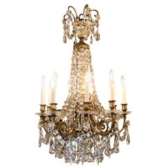 Antique French Bronze D
Ore and Baccarat Crystal Chandelier, circa 1880