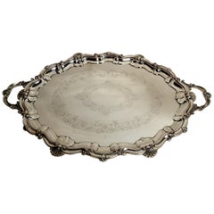 Antique English Sheffield Plate Serving Tray