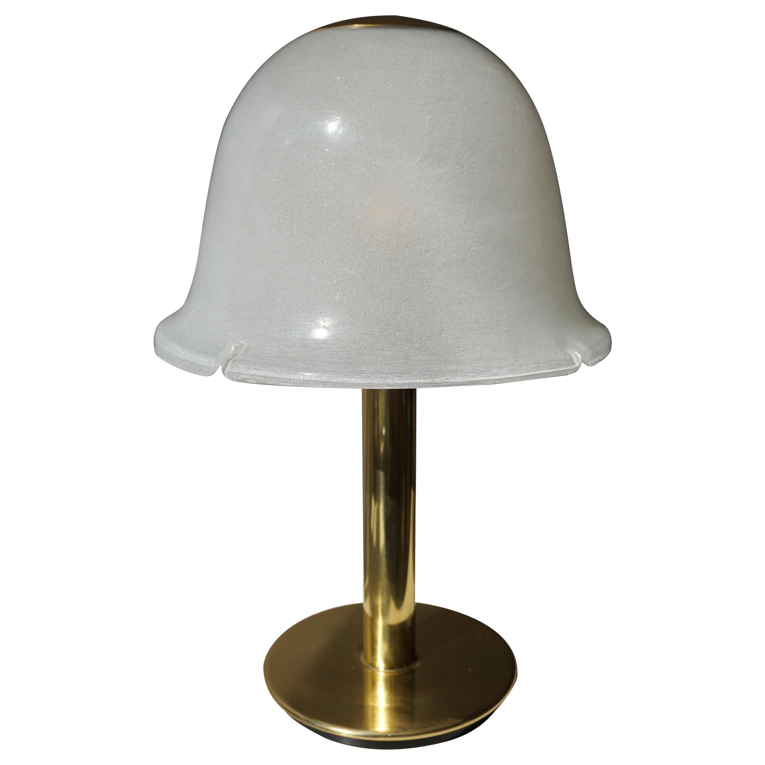 Table Lamp in Murano Glass and Brass