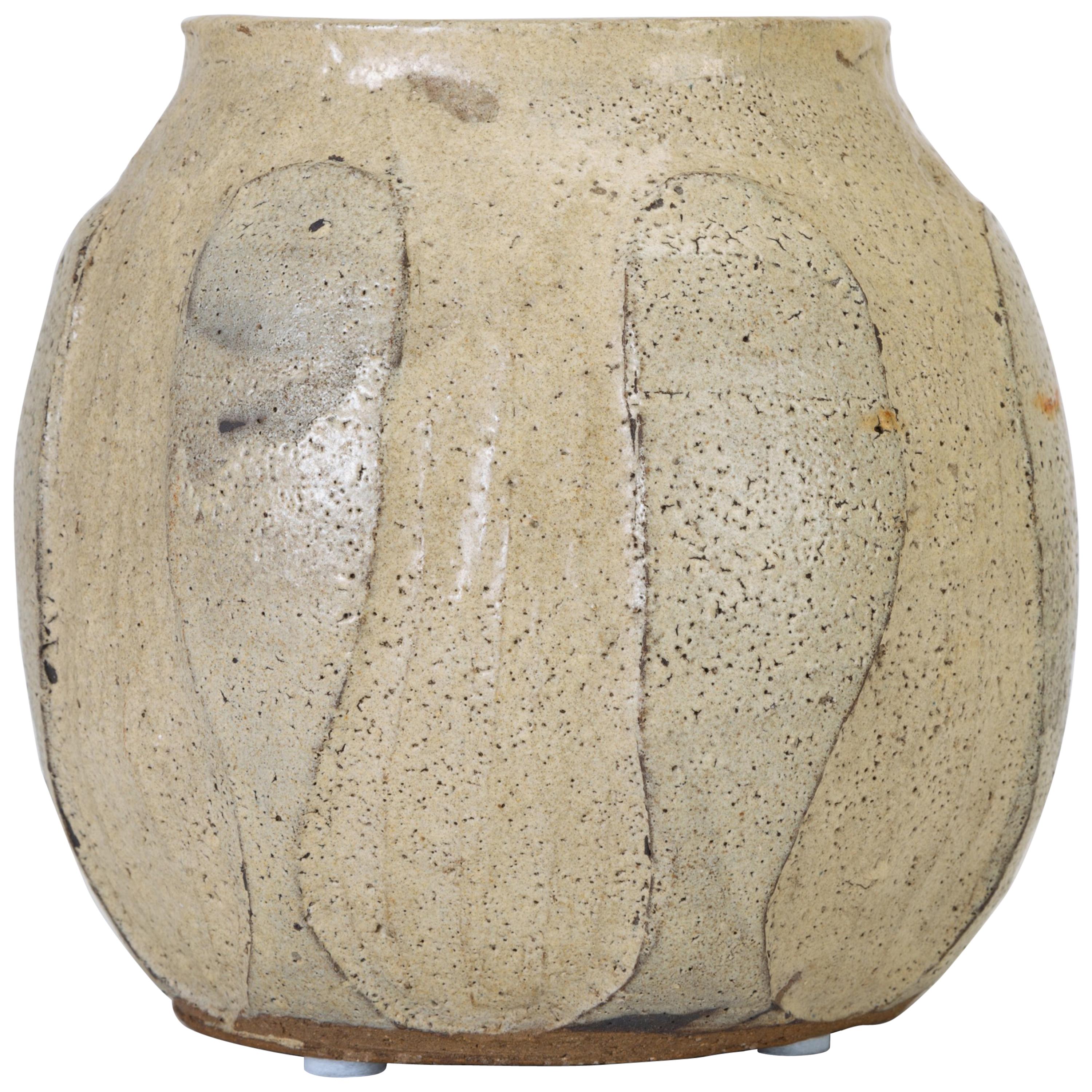 Rounded Vase with Raised Detail