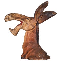 Antique Early 20th Century Cast Iron Donkey Bottle Opener by Hubley, circa 1940s