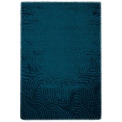 Surma Hand-Knotted Dyed Wool Rug in Midnight Blue