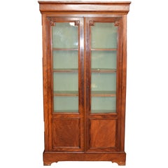 Antique 19th Century Rectangular French Bookcase in Louis Philippe Style, Walnut, 1950s