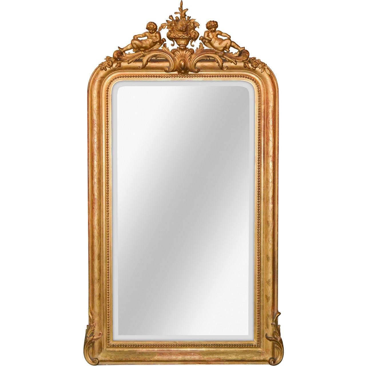 19th Century French Louis Philippe Cherubic Mirror