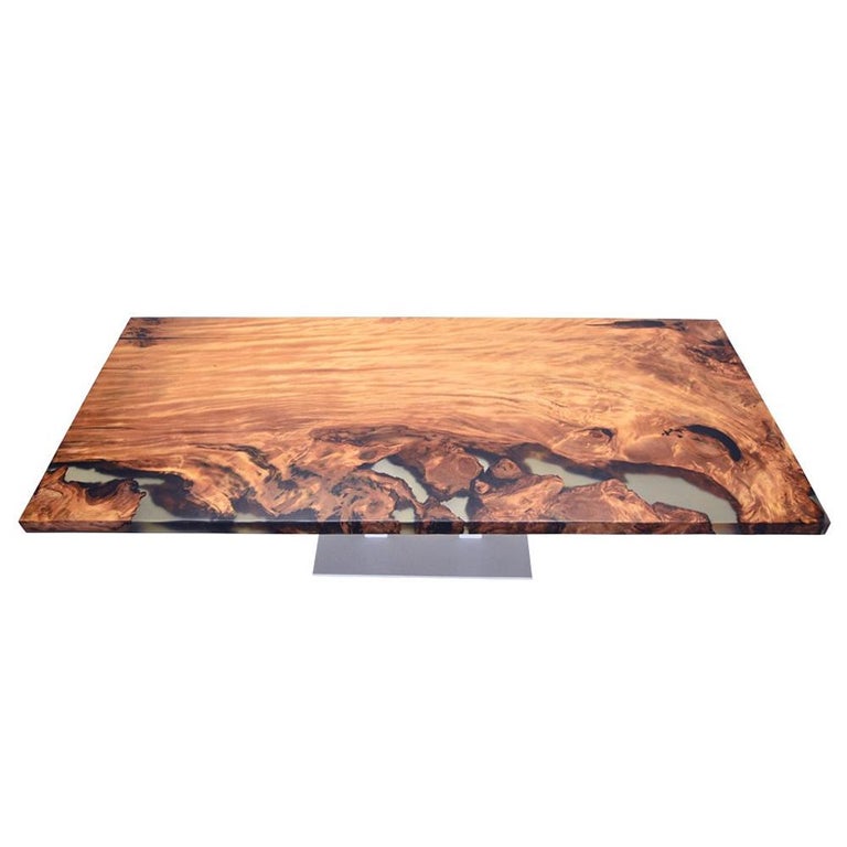 Kauri Wood with Resin Dinning Table at 1stDibs