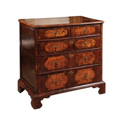 William & Mary Burled Walnut Chest, Early 18th Century