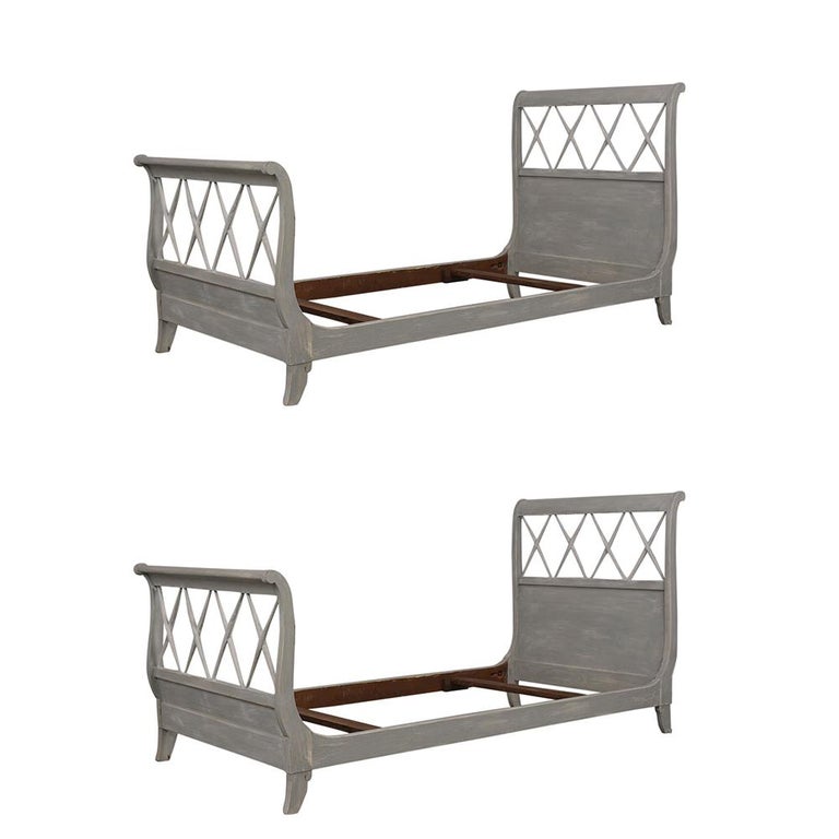 Pair of Newly Painted French EmpireStyle Bed Frames For Sale at 1stdibs