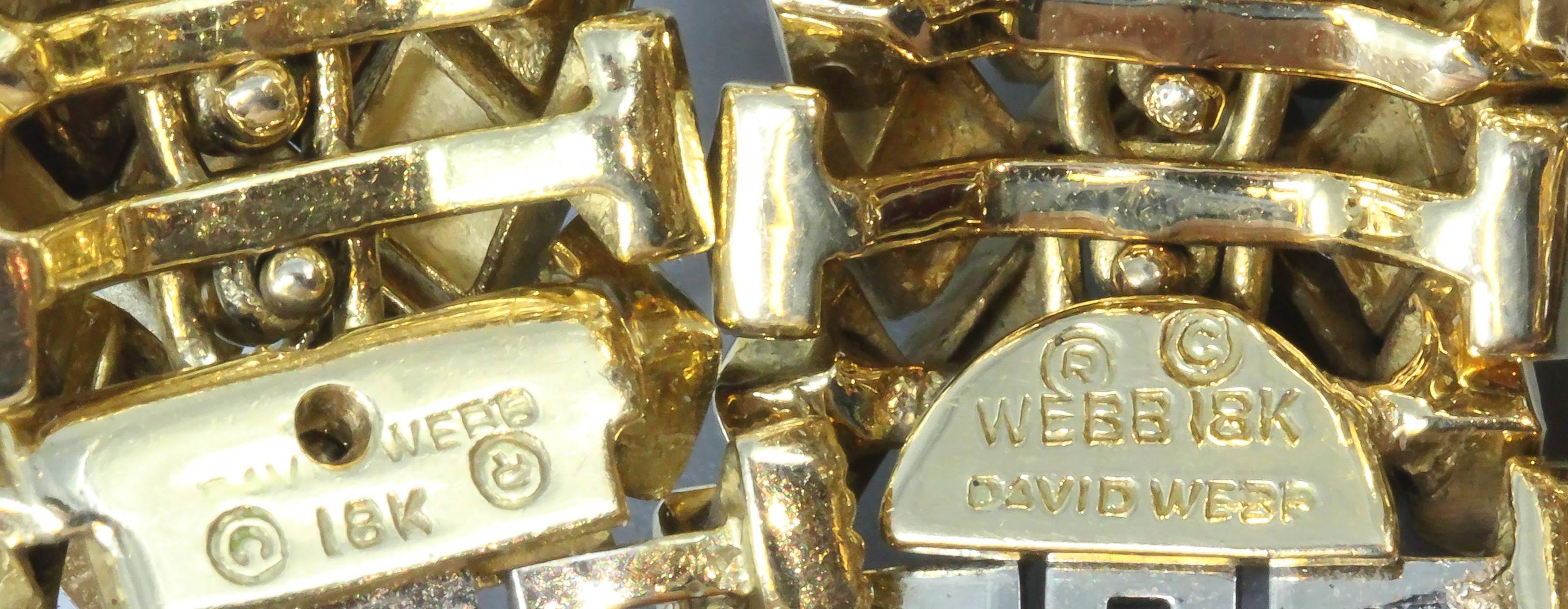David Webb Emaille Gold Schlange Glieder-Armbänder im Zustand „Gut“ im Angebot in New York, NY