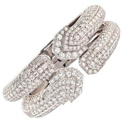 David Webb Pair of Hinged Diamond Bracelets