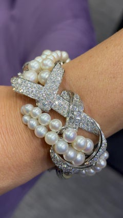 David Webb Pearl and Diamond Bracelet