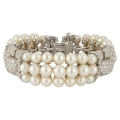 David Webb Perlen- und Diamantarmband