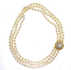 David Webb Pearl and Diamond Necklace