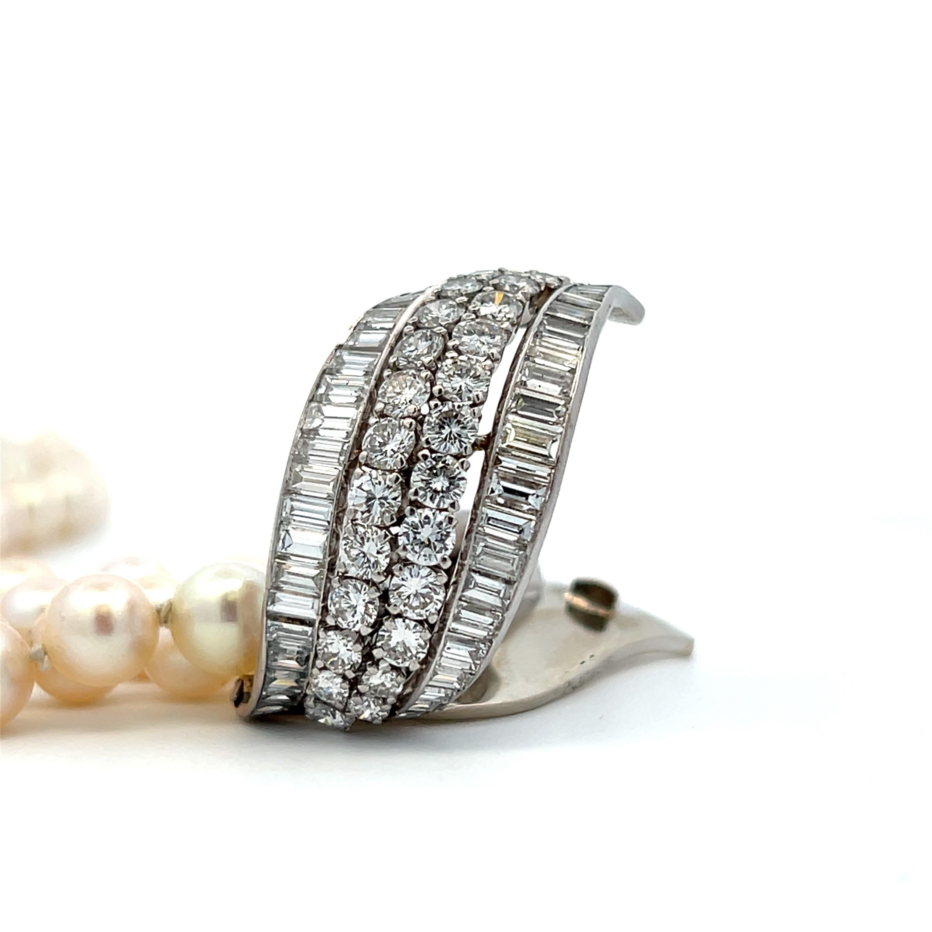 David Webb Pearl Diamond and Platinum Bracelet 1950s 3