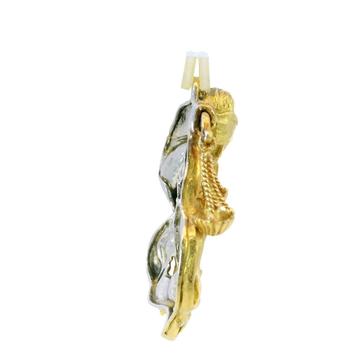David Webb Anhänger 18K 'Lady Justice' Gelb- und Weißgold im Zustand „Gut“ im Angebot in Fairfield, CT
