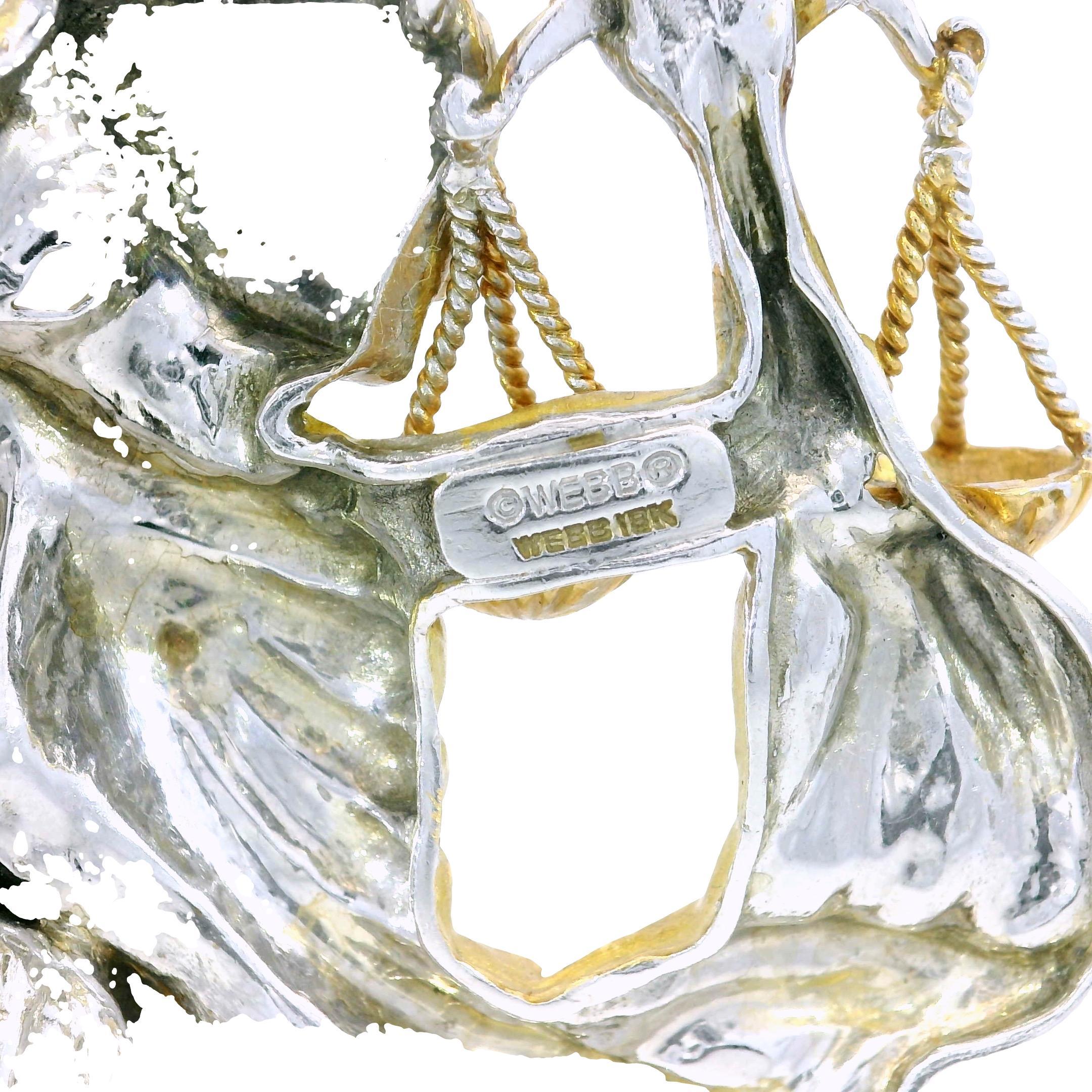 David Webb Anhänger 18K 'Lady Justice' Gelb- und Weißgold im Angebot 3