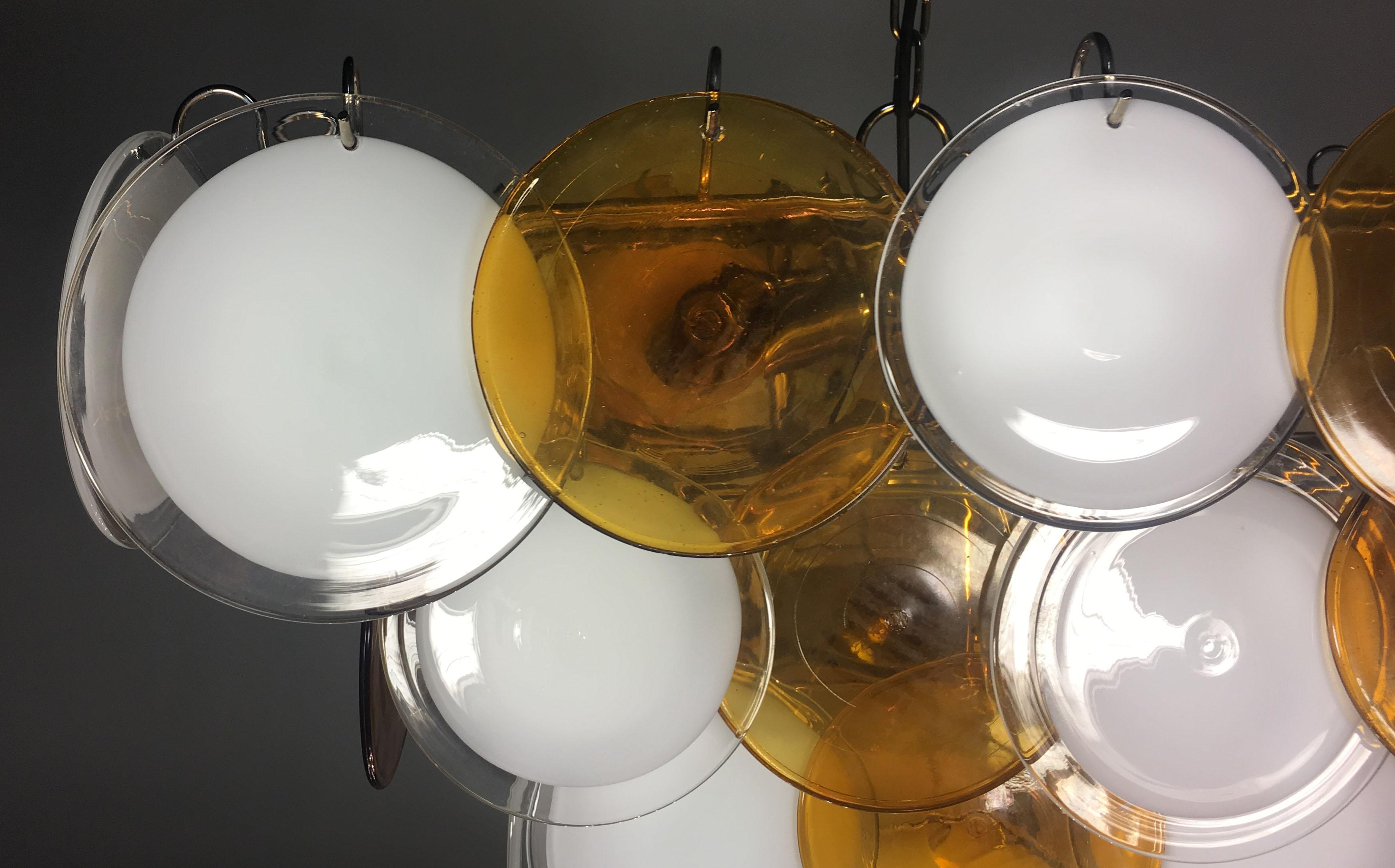 Italian Disc Chandelier by Vistosi, Murano, 1970s 12