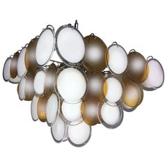 Italian Disc Chandelier by Vistosi, Murano, 1970s