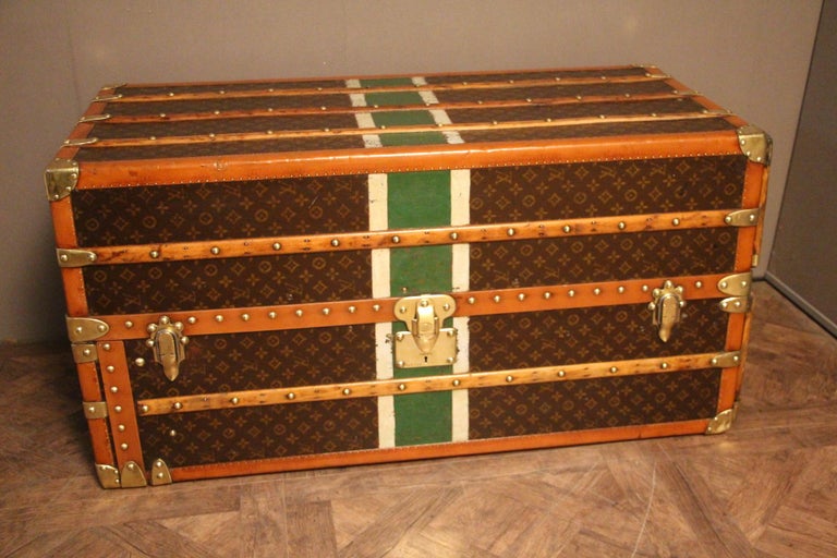 1920's-1930's Louis Vuitton Trunk in Monogram, 80 cm Louis Vuitton Steamer  Trunk For Sale at 1stDibs