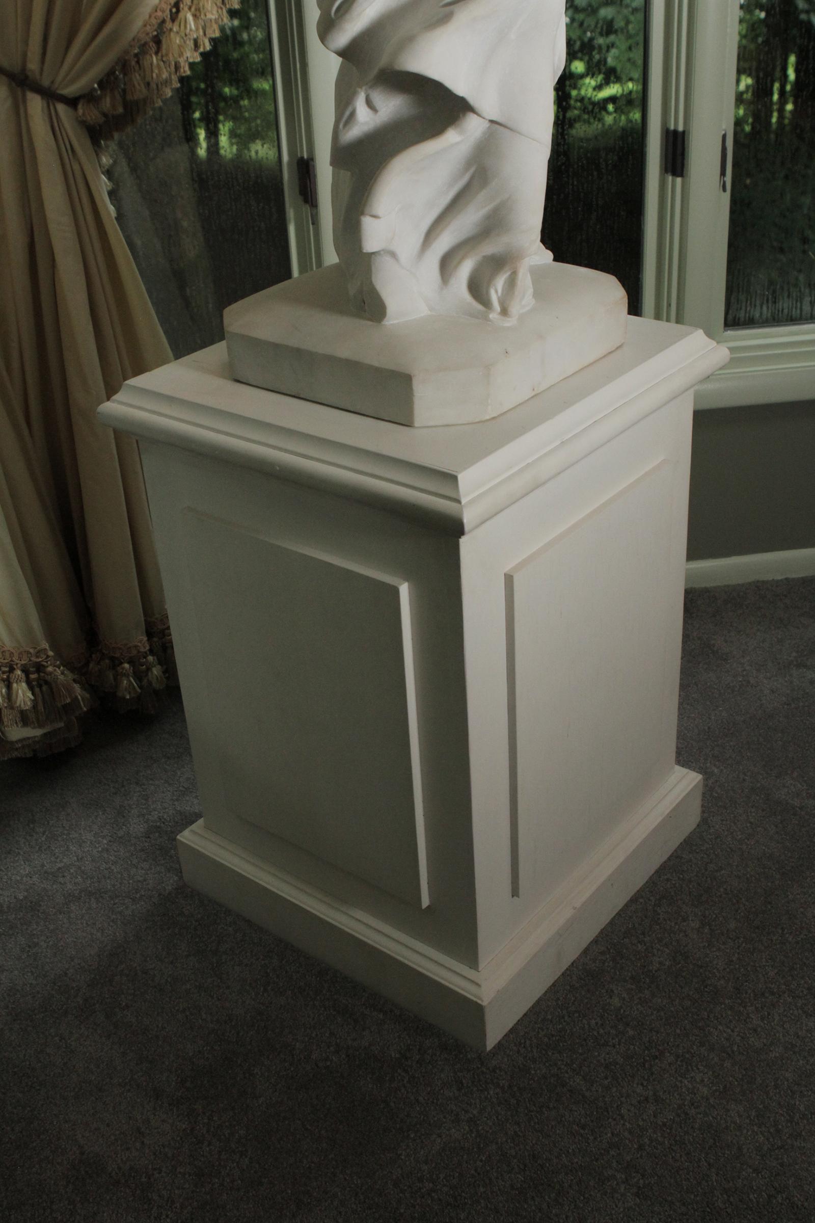 Marble Figure on Custom Wood Stand La Victoire de Samothrace or Winged Victory 3