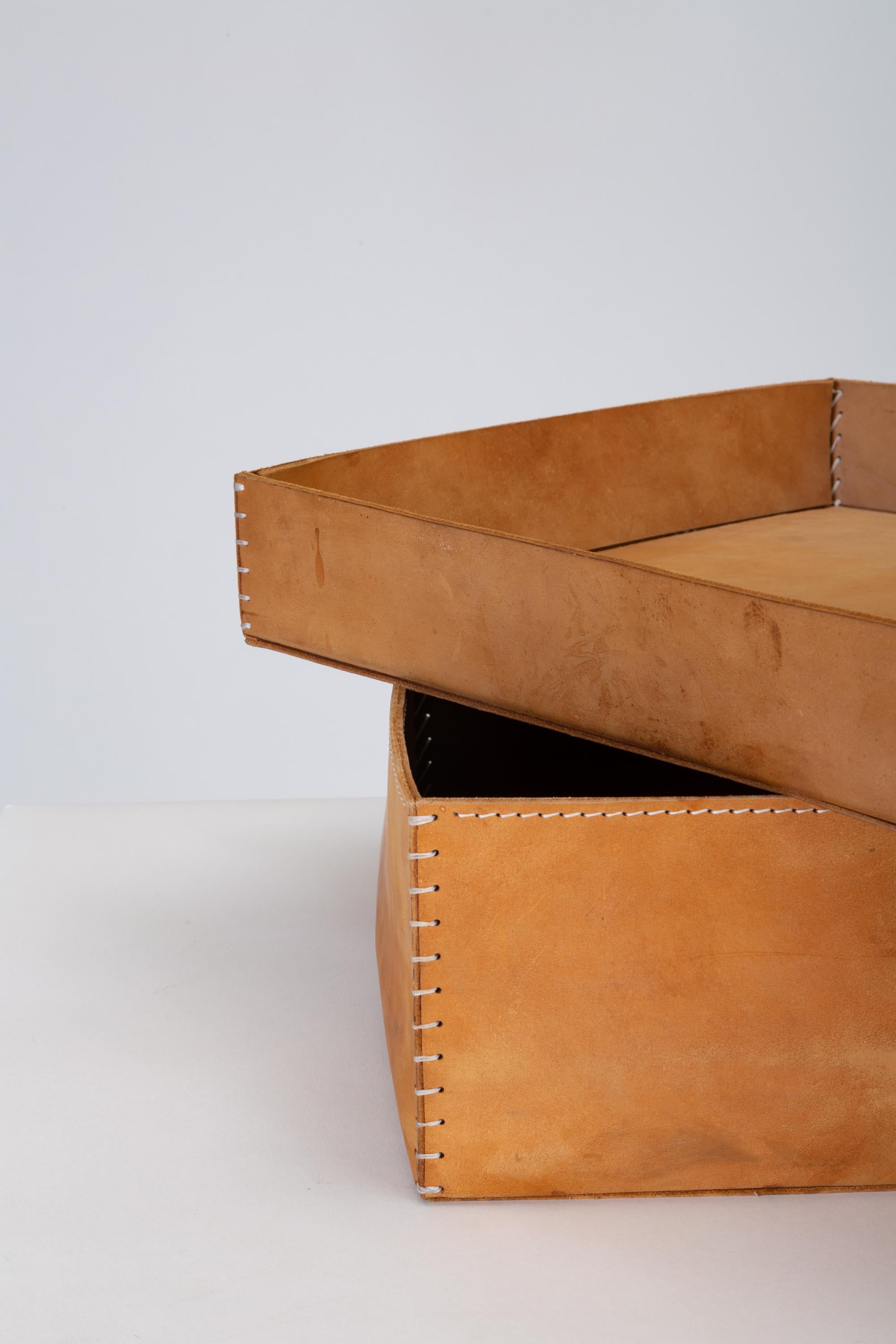 Large Leather Portfolio Box by Arte & Cuoio 2