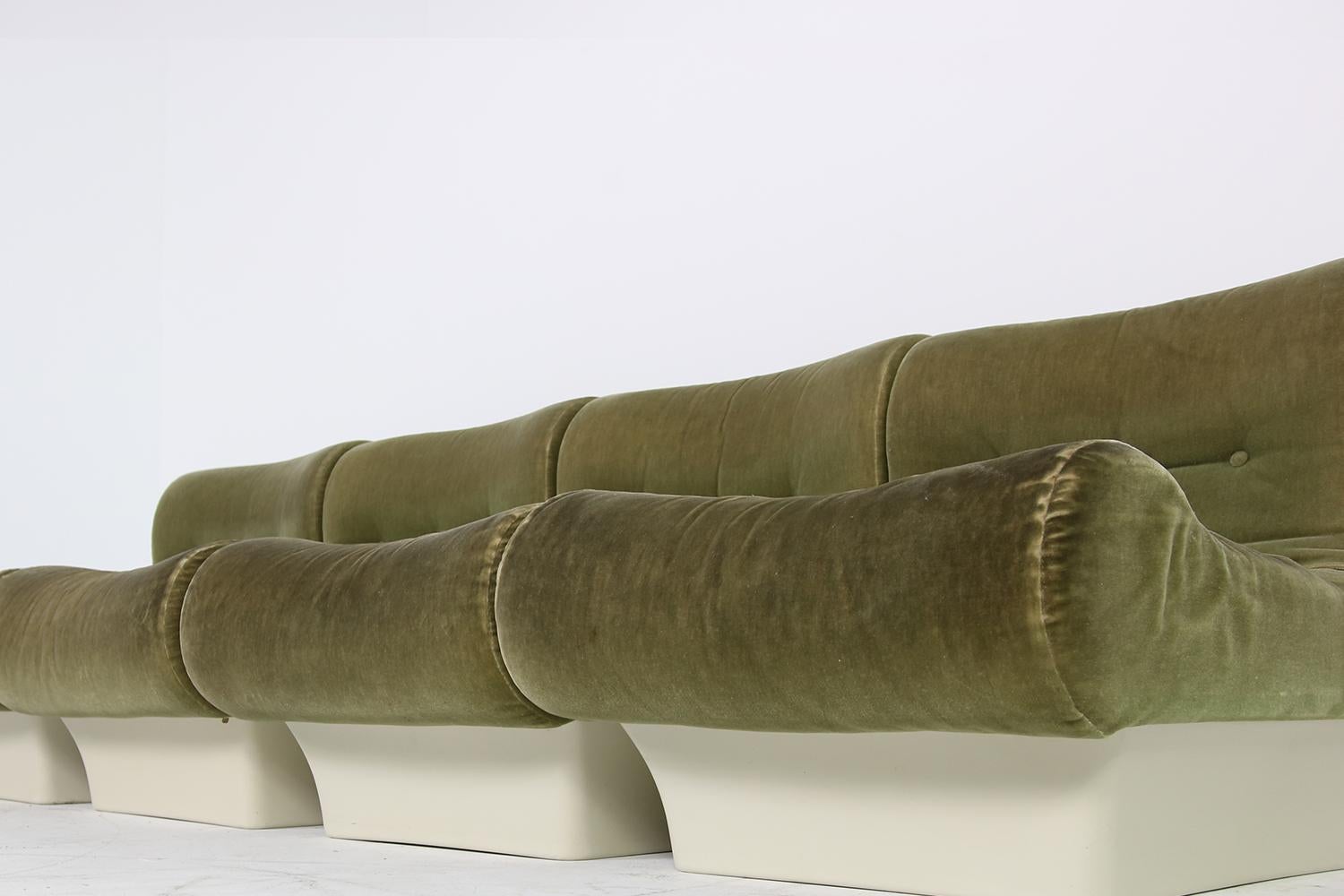 Vintage 1960s Otto Zapf Modular Sofa & Lounge Chair Living Room Set, Mohair 2