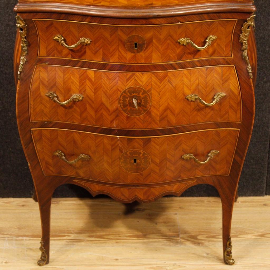 Italian Bureau in Inlaid Wood with Gilt Bronzes from 20th Century 6