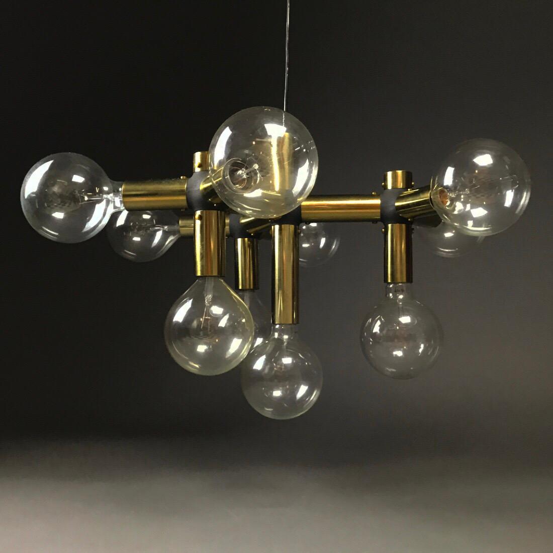 Golden Molecule Chandelier by Trix and Robert Haussmann for Swiss International 4