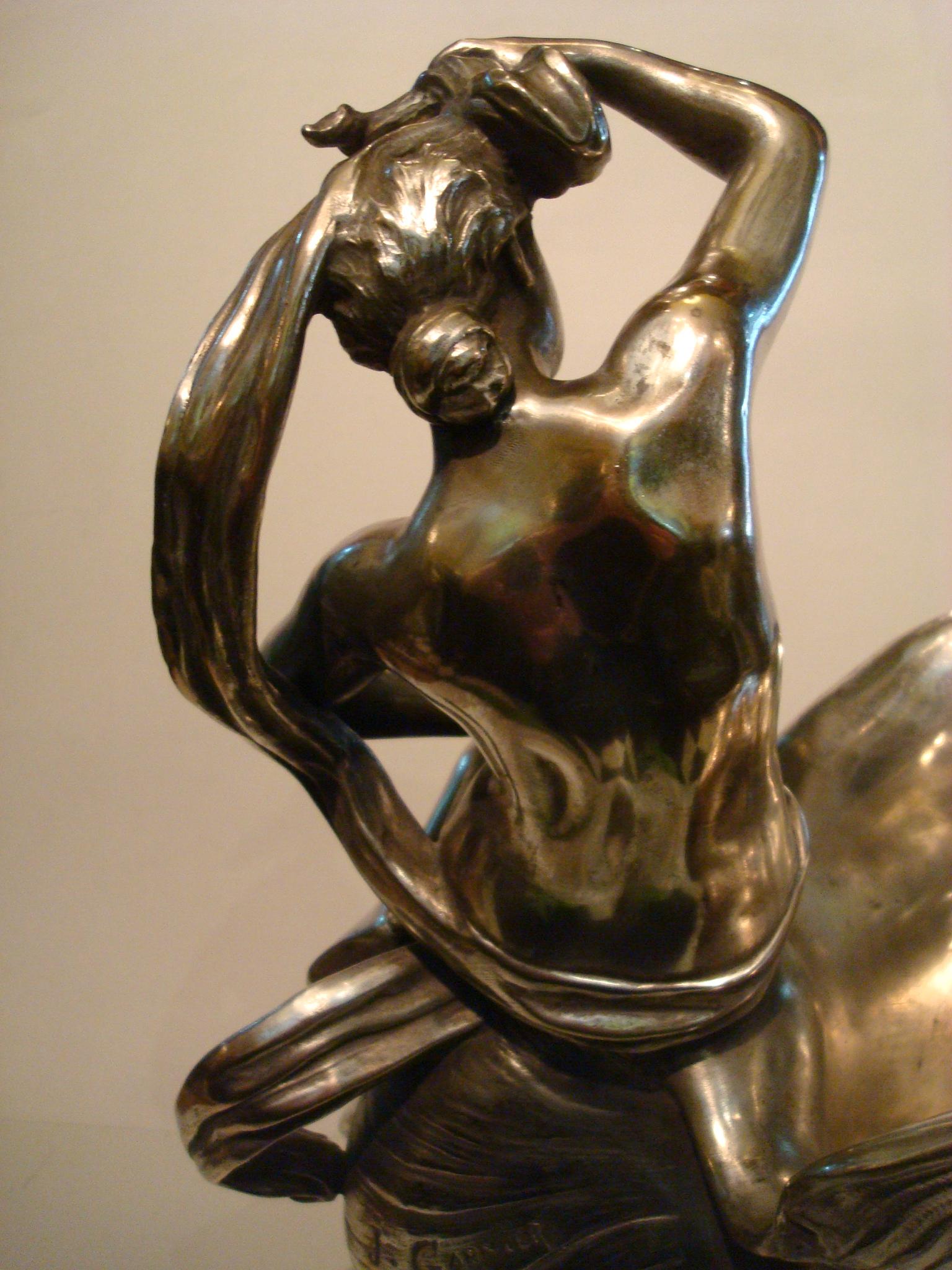 Classic Nude Women Bronze Sculpture Champagne, Wine Cooler, France 1