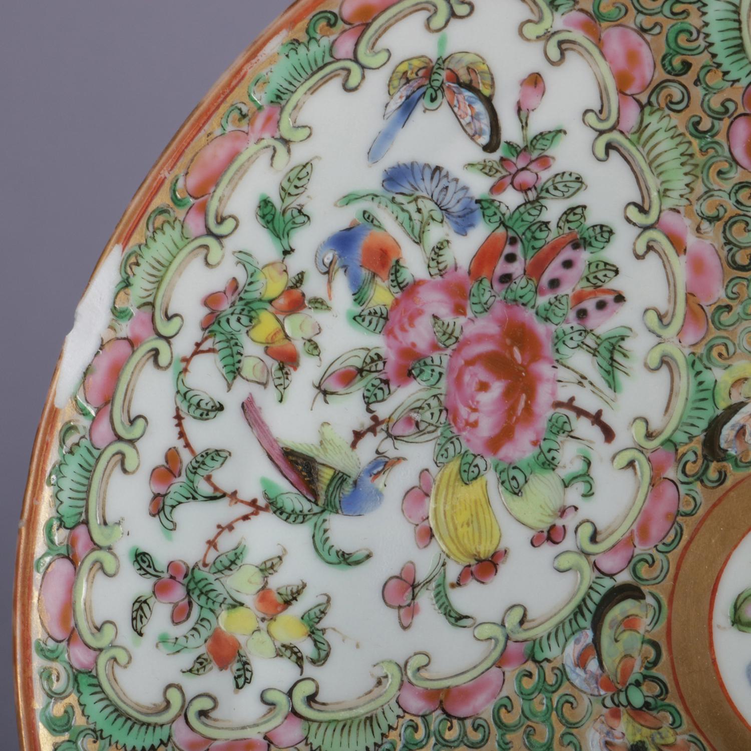 34 Piece Antique Chinese Rose Medallion Enameled Porcelain Dining Set 5