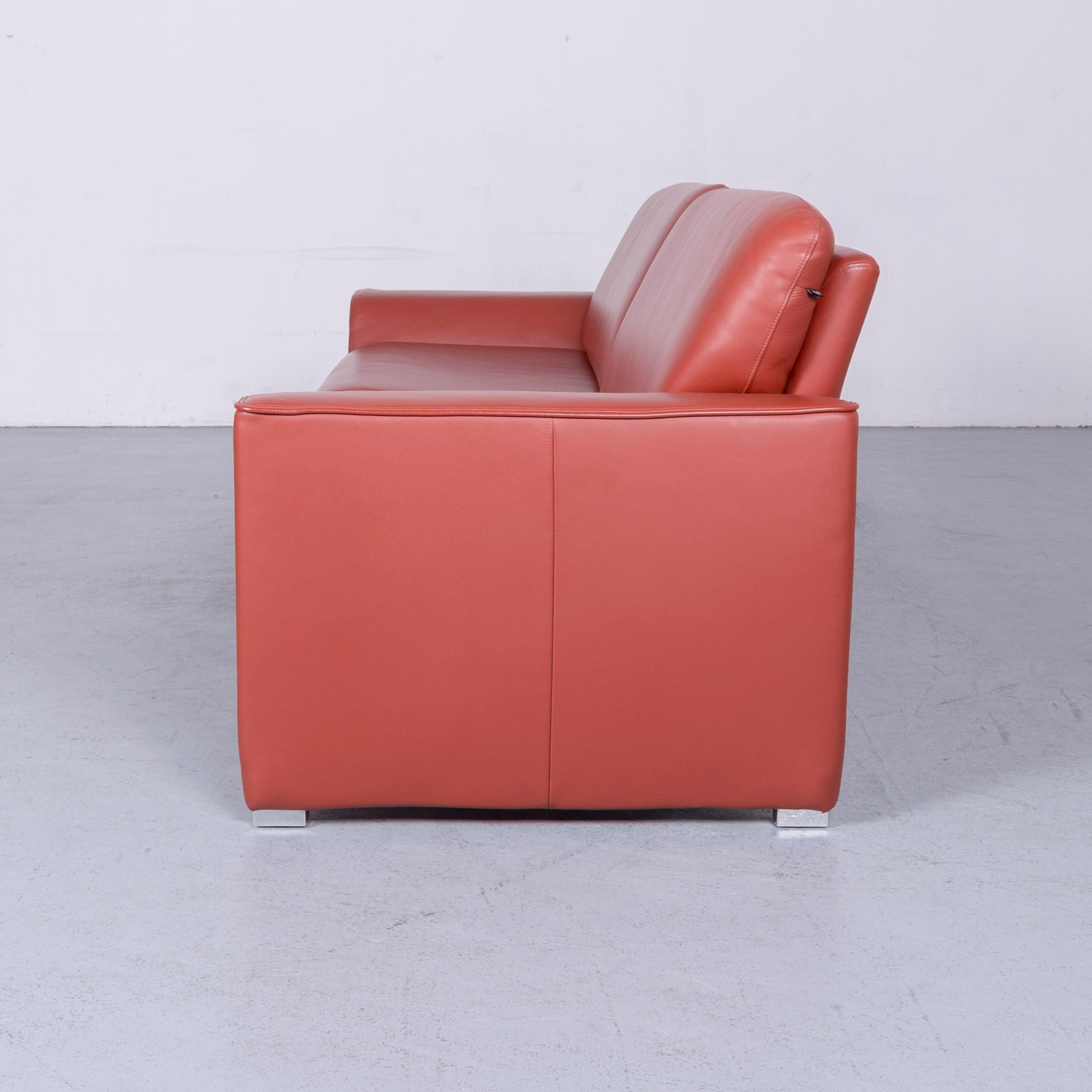 Laauser Corvus Designer Sofa Corner-Sofa Footstool Set Leather Red Couch 1