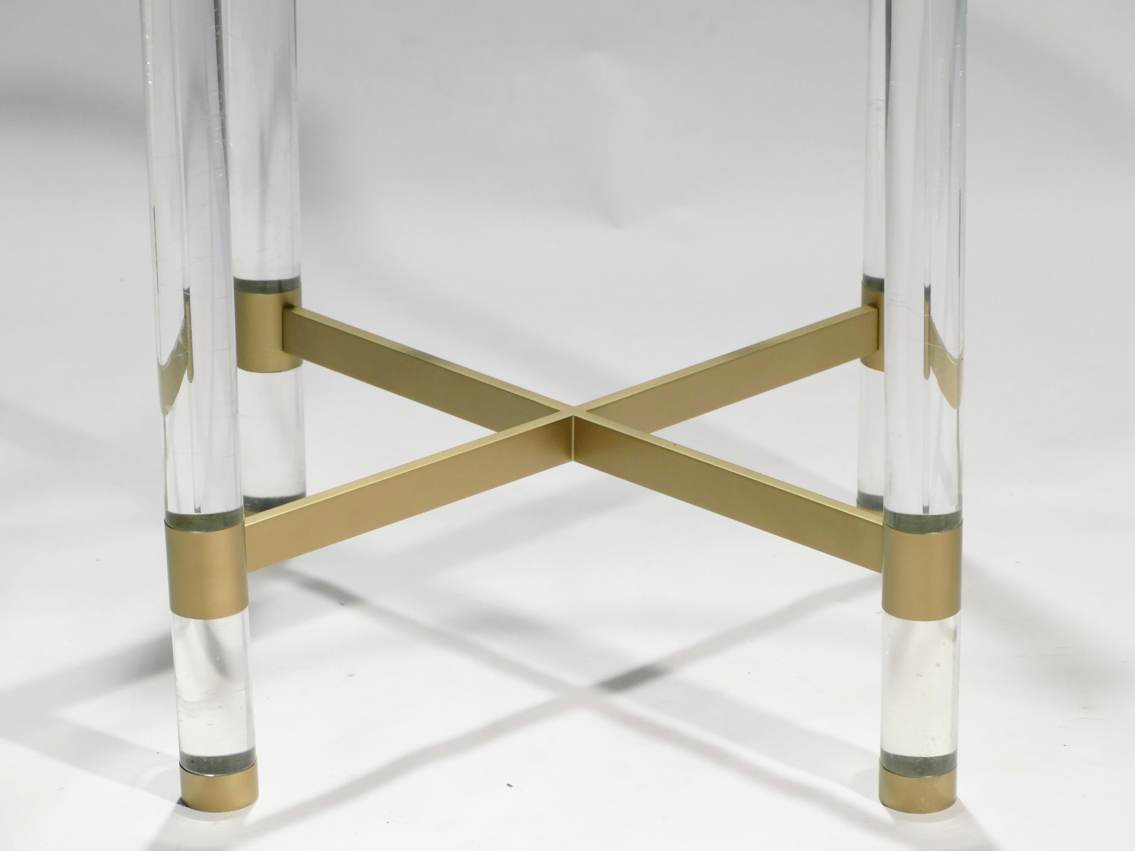 Brass and Lucite Dining Table by Sandro Petti for Metalarte, 1970s 4