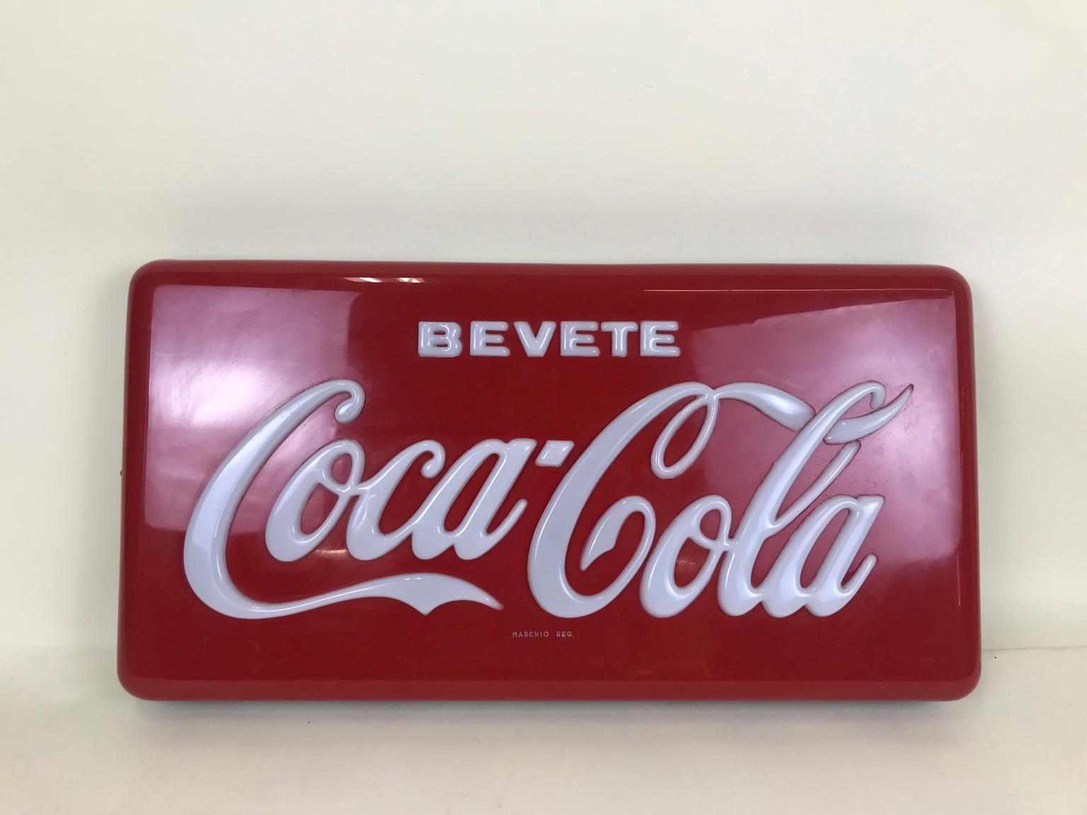 1960s Vintage Italian Bevete Coca-Cola 'Drink Coca-Cola' Illuminated Sign 1