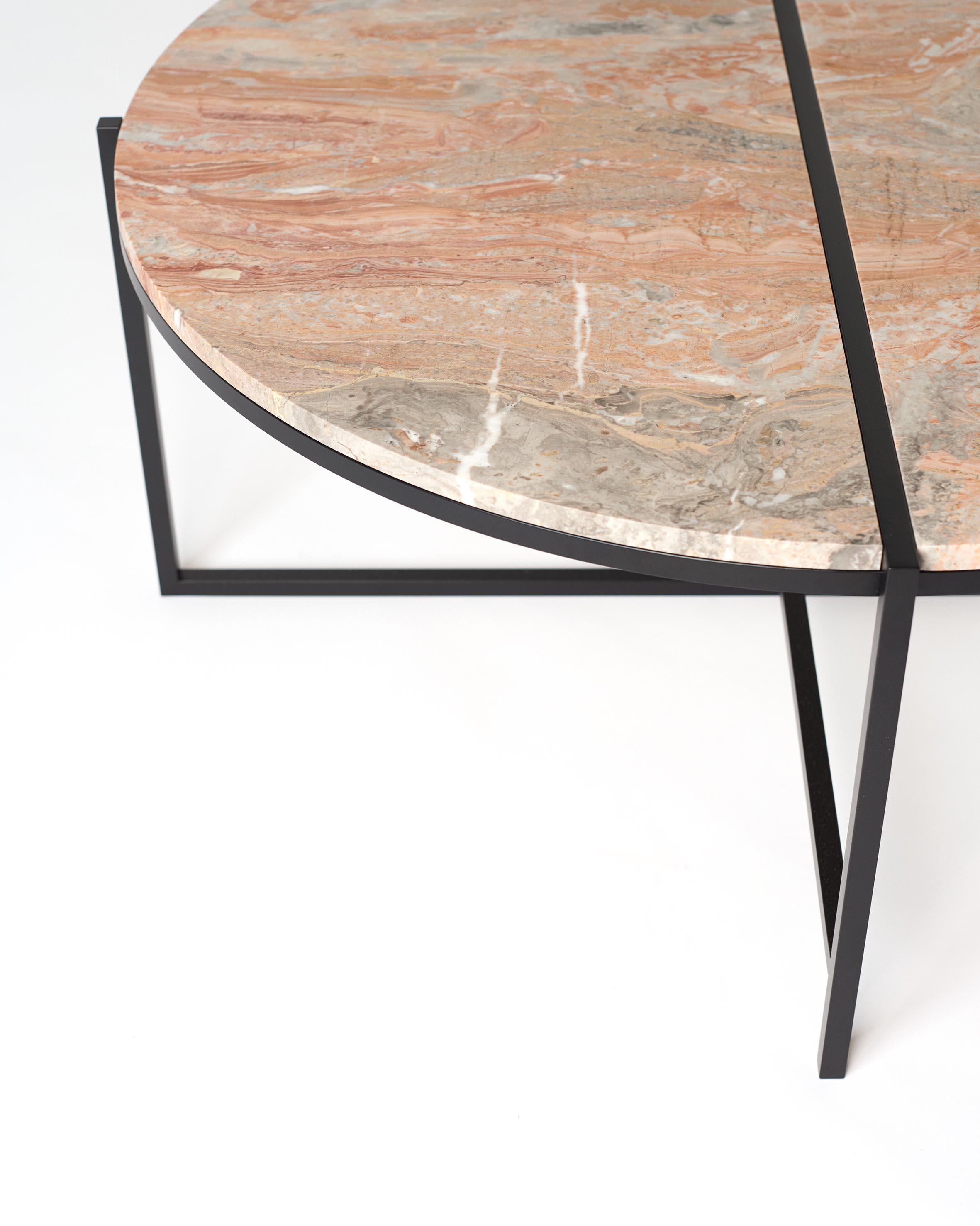 Contemporary Coffee Table, Orobico Marble, Minimalist, Modern, Unique, Round For Sale 3