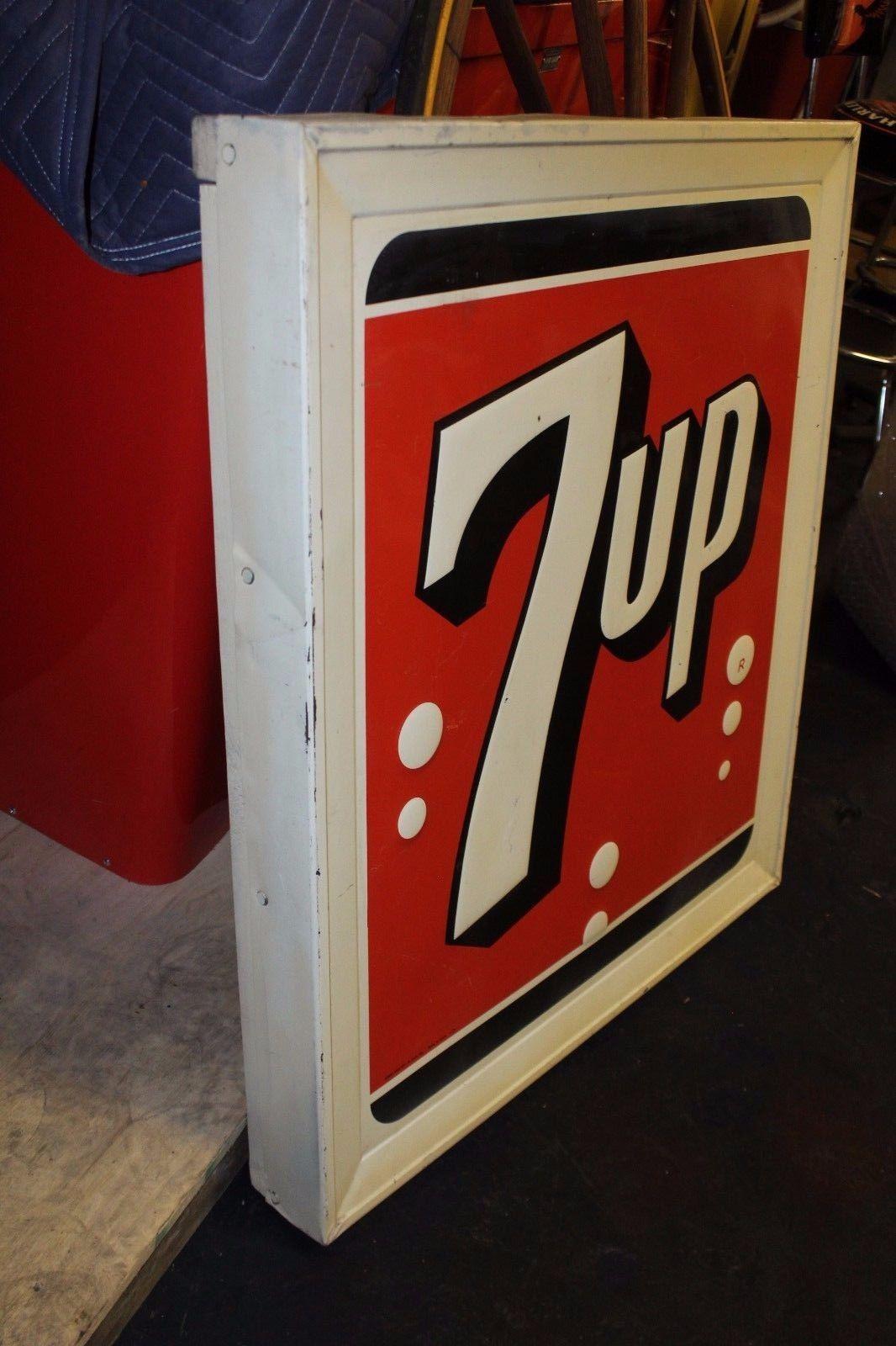 1964 7up Soda Tin Mounted Advertising Sign For Sale 4
