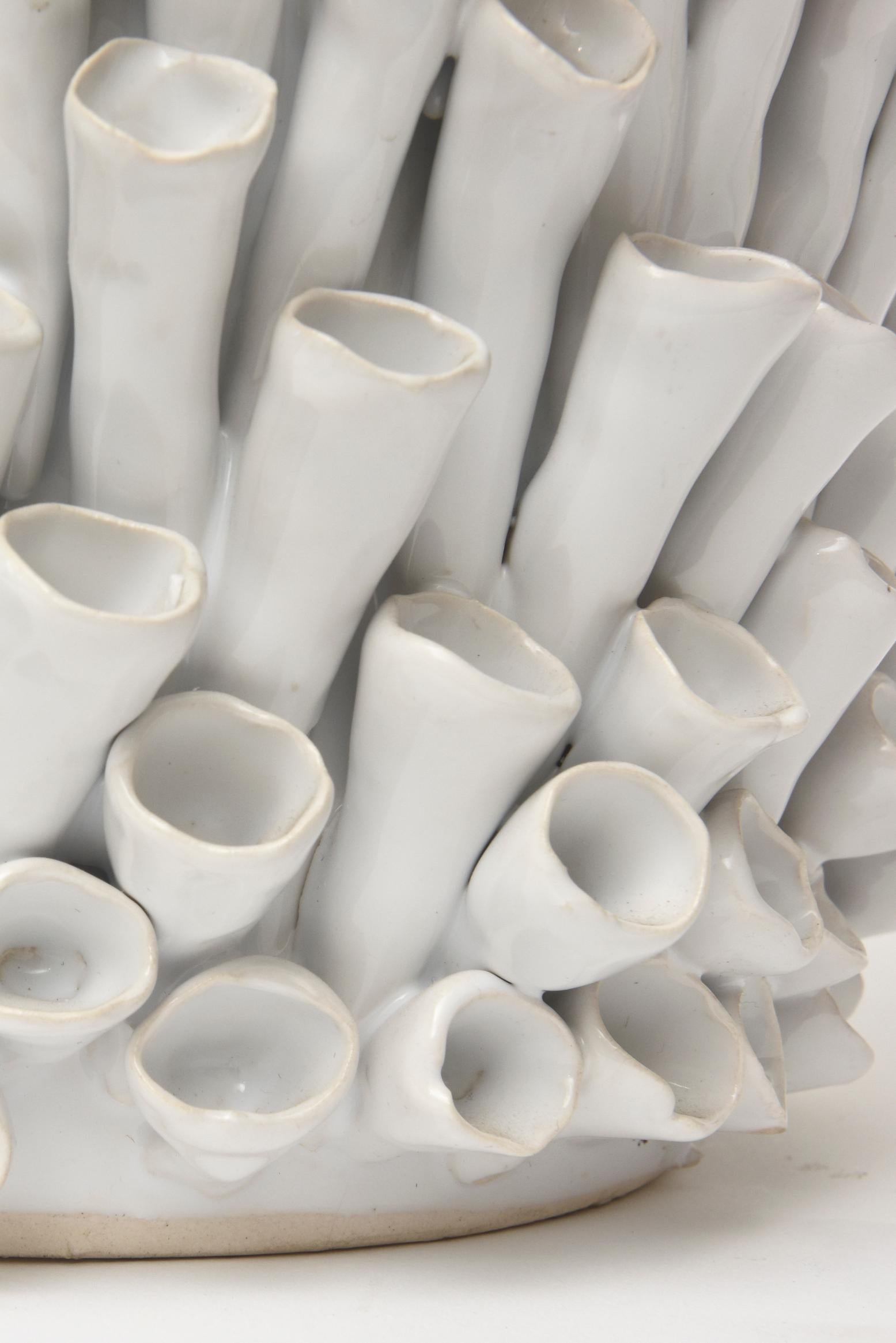 Organic Modern Sculptural White Ceramic Sculpture/ Vase/ Vessel 4