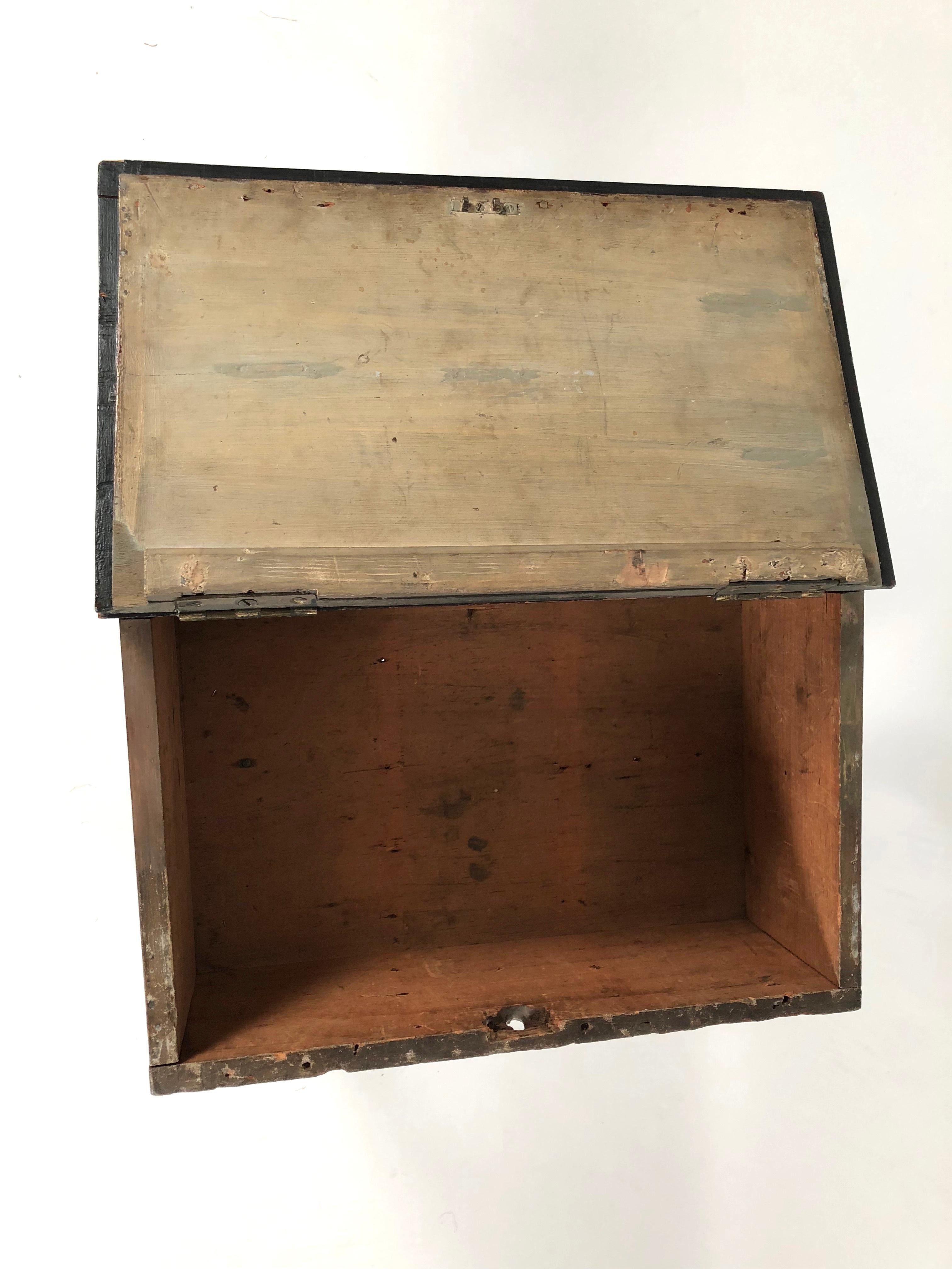 19th Century Painted Wood Book Box on Stand 3