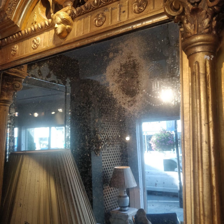 Carved Giltwood Irish Mirror, Dublin, circa 1830 For Sale at 1stdibs